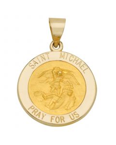 Saint Michael Medal Pendant in 14k Yellow Gold