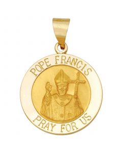 Pope Francis Medal Pendant in 14k Yellow Gold