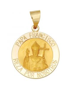 Papa Francisco Medal Pendant in 14k Yellow Gold