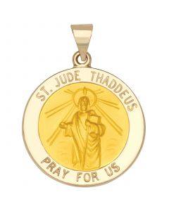 Saint Jude Medal Pendant in 14k Yellow Gold