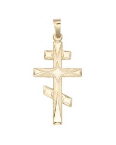 Triple Cross Pendant in 14k Yellow Gold