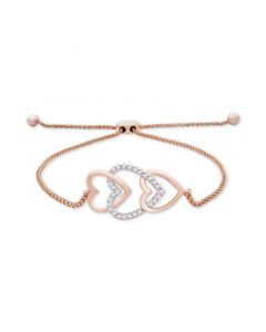 Diamond Multi-Heart Bolo Bracelet (1/10 ct. t.w.) in 14k Rose Gold, Created for Macy's