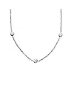 Sterling Silver Necklace, White Round-Cut Cubic Zirconia 7-Station Necklace (3-1/6 ct. t.w.)