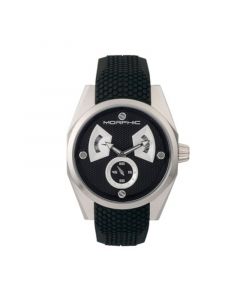 M34 Series, Silver/Black Silicone Watch, 44mm