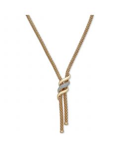 Diamond Swirl Lariat Necklace (1/3 ct. t.w.) in 14k Gold Over Sterling Silver, 20" + 3" extender