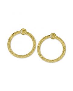 Doorknocker Circle Drop Earrings in 14k Gold