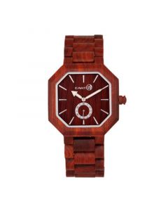 Acadia Wood Bracelet Watch Red 43Mm