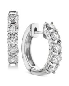 Diamond Hoop Earrings (2 ct. t.w.) in 14k White Gold