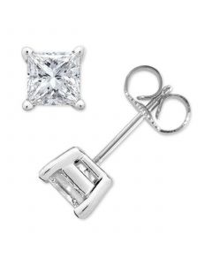 Princess-Cut Diamond Stud Earrings in 10k White Gold (1/10 ct. t.w.)