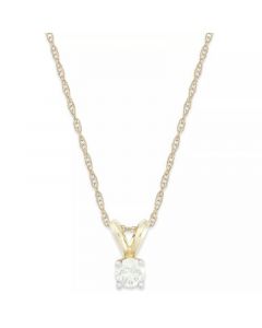 Round-Cut Diamond Pendant Necklace in 10k White or Yellow Gold (1/4 ct. t.w.)