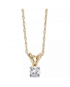 Round-Cut Diamond Pendant Necklace in 10k Yellow or White Gold (1/5 ct. t.w.)