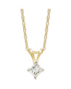 Princess-Cut Diamond Pendant Necklace in 10k Gold (1/5 ct. t.w.)