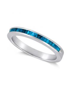 Sterling Silver Ring, Blue Diamond Baguette Ring (1/4 ct. t.w.)