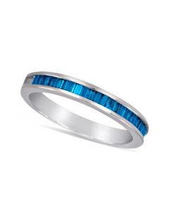 Sterling Silver Ring, Blue Diamond Baguette Ring (1/2 ct. t.w.)