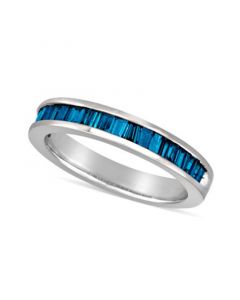 Sterling Silver Ring, Blue Diamond Baguette Ring (1 ct. t.w.)