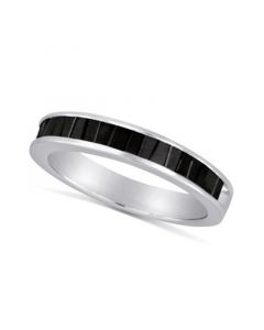 Sterling Silver Ring, Black Diamond Baguette Ring (1/4 ct. t.w.)