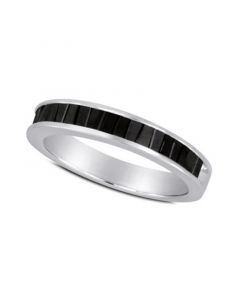 Sterling Silver Ring, Black Diamond Baguette Ring (1 ct. t.w.)