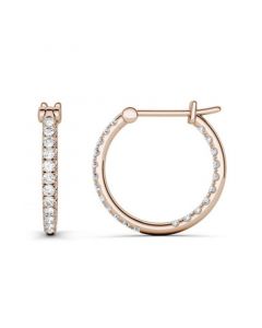 Moissanite Hoop Earrings 3/8 ct. t.w. Diamond Equivalent in 14k White Gold or Rose Gold