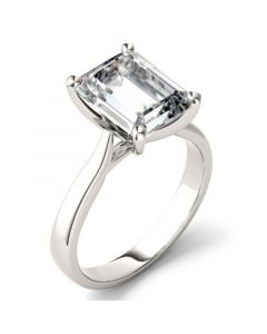 Moissanite Emerald Solitaire Ring (3-1/2 ct. t.w. Diamond Equivalent) in 14k White Gold