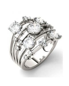 Moissanite Galaxy Fashion Ring (3-1/8 ct. t.w. Diamond Equivalent) in 14k White Gold