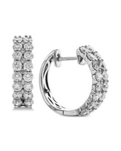 Diamond Double Row Hoop Earrings (2 ct. t.w.) in 14k White Gold