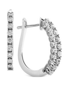 Diamond Huggie Hoop Earrings (1/2 ct. t.w.) in 14k White Gold