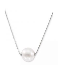 Cultured Freshwater Pearl (8-1/2mm) 18" Pendant Necklace in 14k Gold (Also in Pink Cultured Freshwater Pearl)