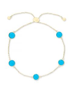 EFFY® Turquoise (6mm) Bolo Bracelet in 14k Gold