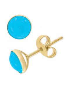 EFFY® Turquoise (6-1/2mm) Stud Earrings in 14k Gold