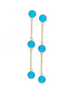 EFFY® Turquoise (5mm) Drop Earrings in 14k Gold