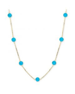 EFFY® Turquoise Collar Necklace in 14k Gold, 16" + 2" extender