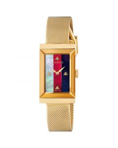 Women's Swiss G-Frame Gold-Tone PVD Stainless Steel Mesh Bracelet Watch 21x34mm