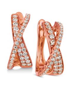 Nude Diamond Crisscross Drop Earrings (1 ct. t.w.) in 14k Rose Gold