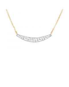 14k Gold Necklace, Diamond Accent Tapered Greek Key Necklace