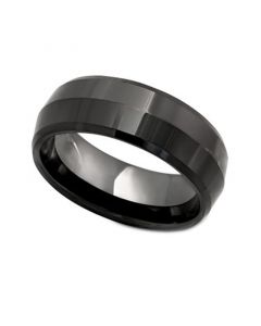 Men's Black Ceramic 8mm Ring