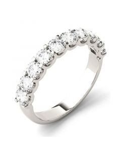 Moissanite Round Anniversary Band (1 ct. t.w. Diamond Equivalent) in 14k White Gold