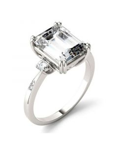 Moissanite Emerald Engagement Ring (3-3/4 ct. tw.) in 14k White Gold