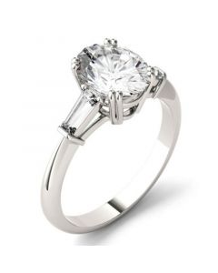 Moissanite Oval Engagement Ring (2-1/2 ct. tw. Diamond Equivalent) in 14k White Gold