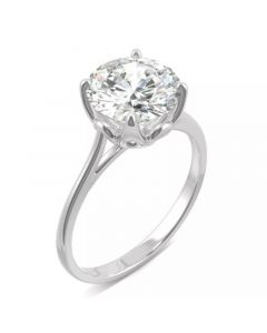 Moissanite Round Solitaire Ring (2-3/4 ct. tw. Diamond Equivalent) in 14k White Gold or 14k Yellow Gold