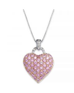 Sapphire (1-3/4 ct. t.w.) and Diamond Accent Heart Pendant Necklace in Sterling Silver (Also Available in Ruby and Pink Sapphire)