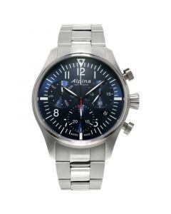 Men's Swiss Automatic Chronograph Startimer Pilot Stainless Steel Bracelet Watch 42mm