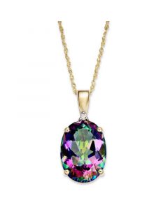 Mystic Topaz (7-1/3 ct. t.w.) and Diamond Accent Oval Pendant Necklace in 14k Gold (Also Available in Blue Topaz & Amethyst)