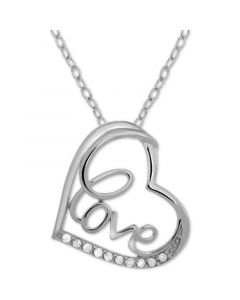 Diamond Love Heart 18" Pendant Necklace (1/10 ct. t.w.) in Sterling Silver