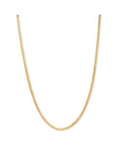 Wheat Link 22" Chain Necklace in 14k Gold