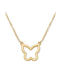 Butterfly Openwork 17" Pendant Necklace in 10k Gold