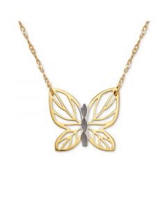 Butterfly 17" Pendant Necklace in 10k Gold