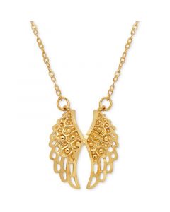 Angel Wing 17" Pendant Necklace in 10k Gold