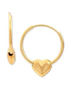 Children's Heart Hoop Earrings in 14k Gold