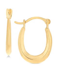 Children's Polished Oval Hoop Earrings in 14k Gold