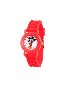 Disney Mickey Mouse Boys' Red Plastic Time Teacher Watch